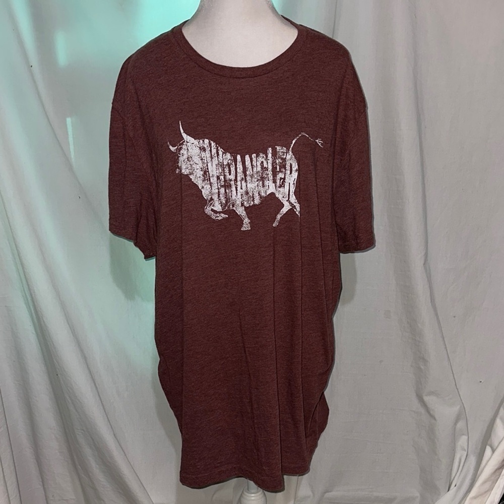 Wrangler rust red & white bull graphic Short Sleeve Tee size xl